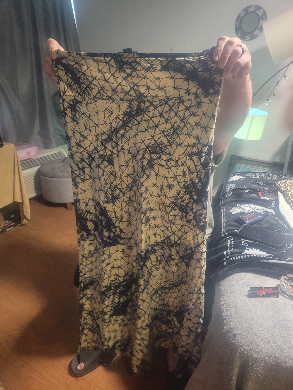 Gryphon Yellow & Black Tie-Dye Maxi Skirt